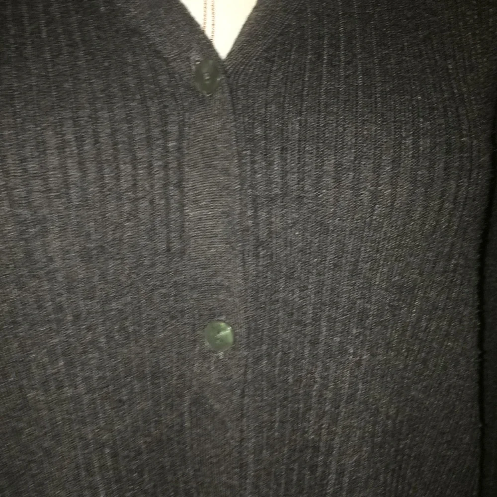 Worthington Dark Gray Ribbed Buttoned Down Cardigan - Picture 4 of 8